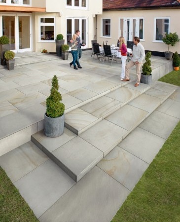 Natural Stone Steps and Patios beautify any outdoor living space.